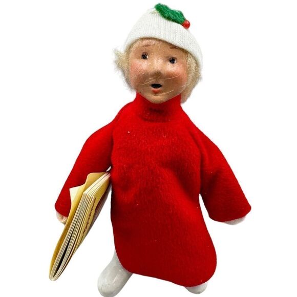 Vtg Small Caroler 1992 figure Night Before Christmas Book Poseable Buyers Choice - Picture 1 of 9
